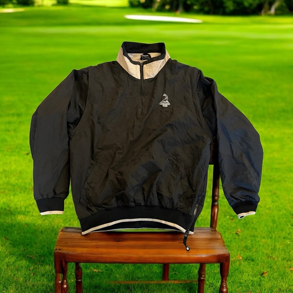 The Putterboy Collection Pinehurst 1895 Men Small Black Pullover Windbreaker